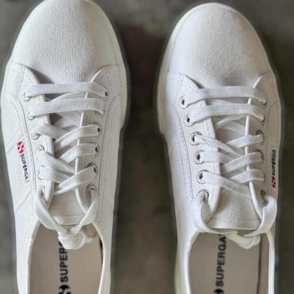 NEW IN BOX Superga 2790 A COTW White Canvas Platform Sneaker Womens US 8 EU 39 - Picture 9 of 12